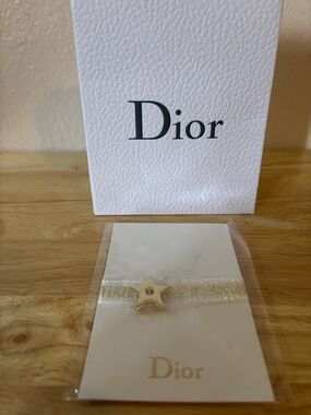 Dior Gold Star Charm Bracelet Band With Dior Small Box